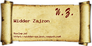 Widder Zajzon névjegykártya